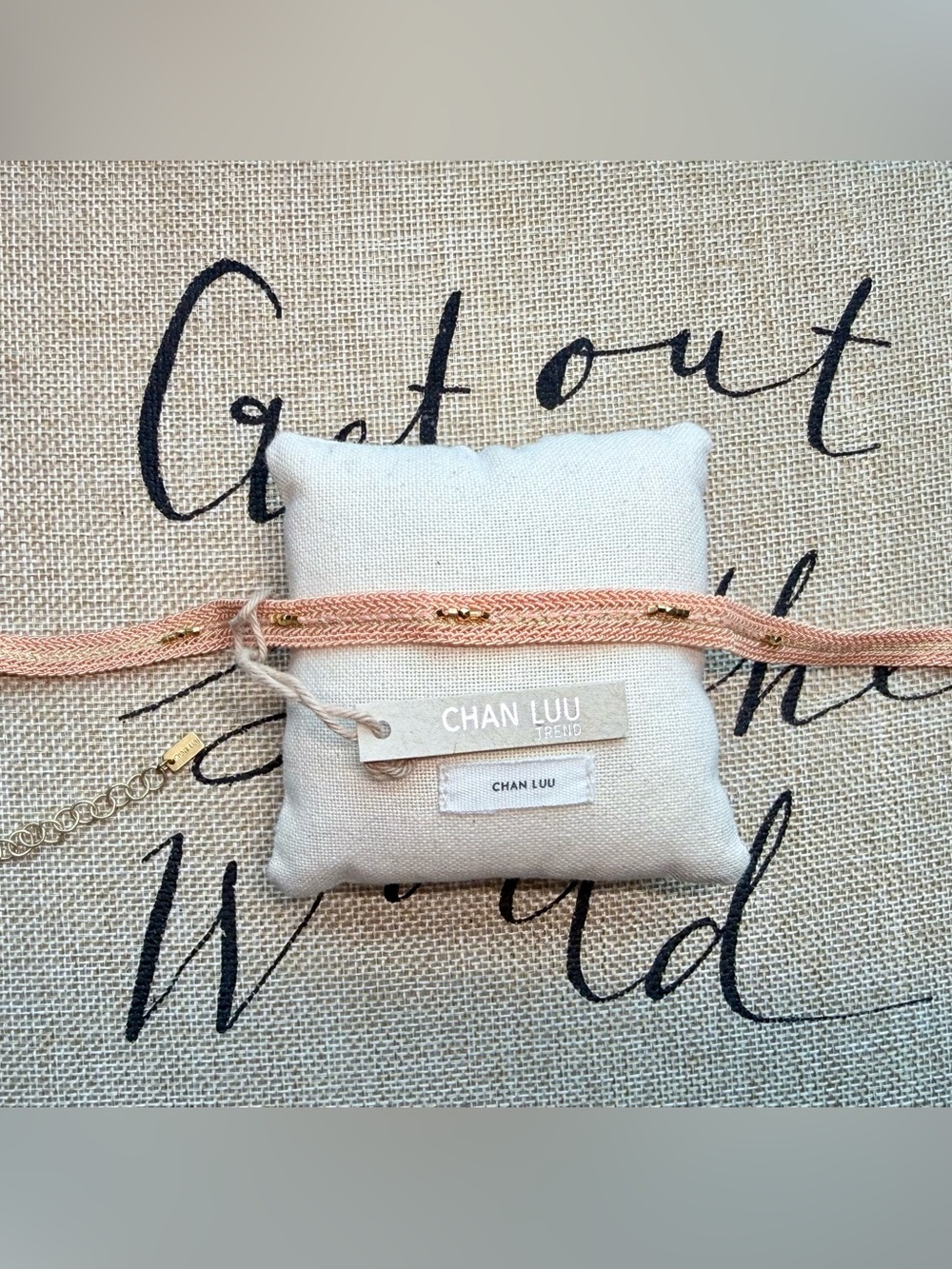 Chan Luu Peach Choker with Brushed Gold Accents Glowy Soft Summer Style